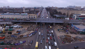 На новом Шулявском мосту провели испытания. ФОТОрепортаж