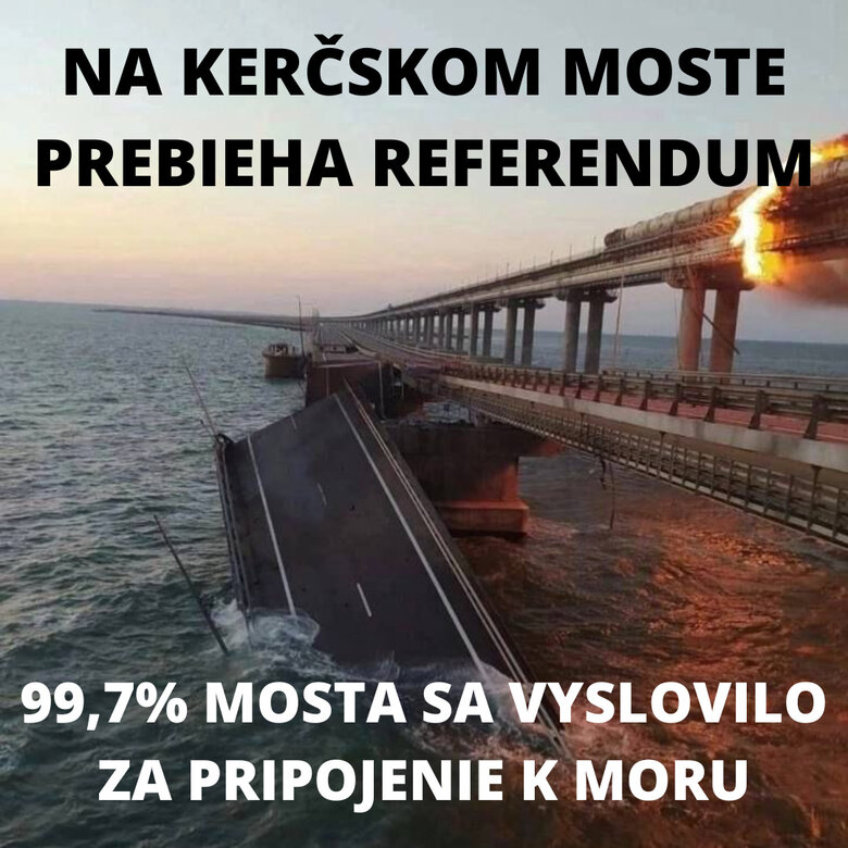 На Керченському мосту відбувся референдум. 99,7% мосту виступило за приєднання до моря, - поліція Словаччини публікує меми про сьогоднішні події 01