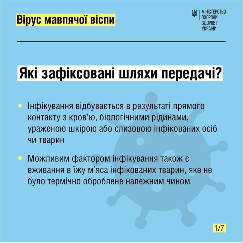 Випадків мавпячої віспи в Україні не зафіксовано, - МОЗ 01
