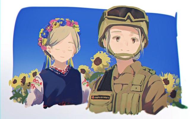 Японский художник рисует украинских военных в стиле аниме 09
