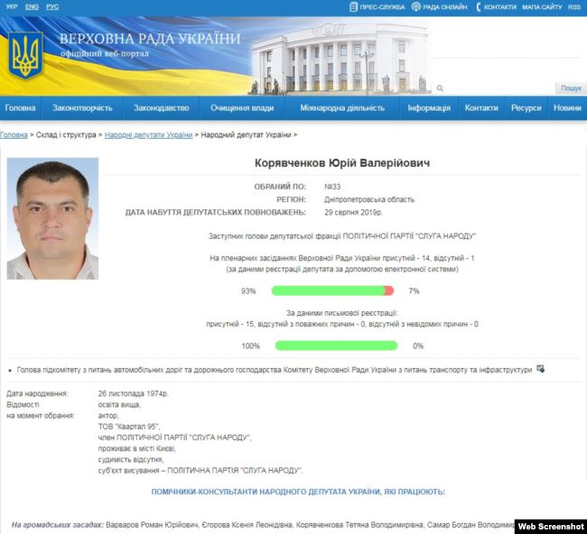 Нардеп Корявченков (бывший Юзик из Квартала-95) взял супругу помощницей депутата 02