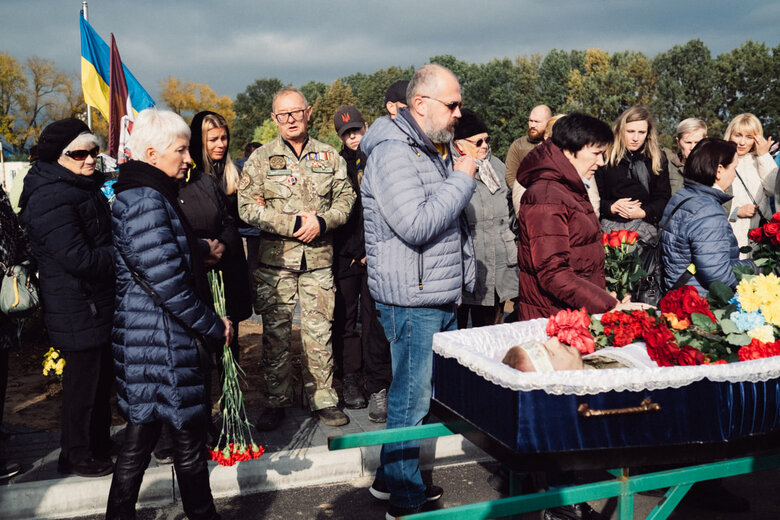 In Brovary, bid farewell to soldier Oleksandr Fatieiev, who died in battle against ruscists in Luhansk region, was held 09
