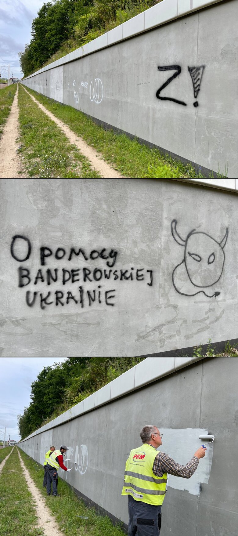 Вандалы в Польше осквернили муралы в поддержку Украины 04
