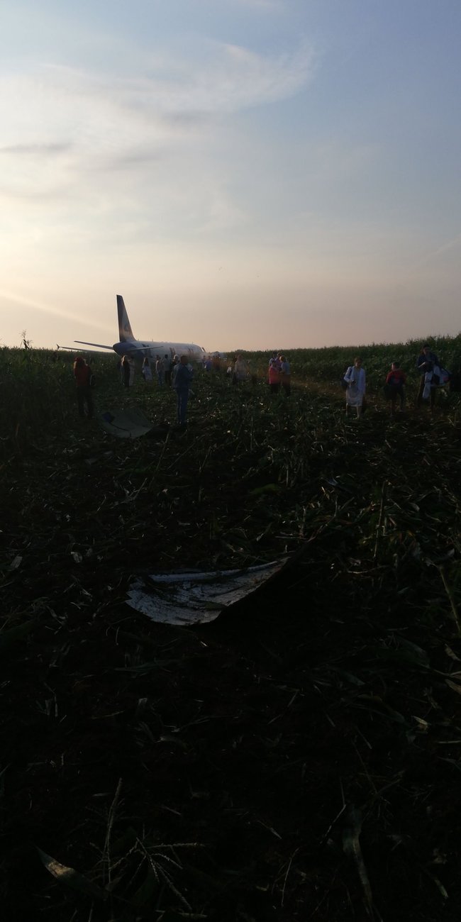 Crimea-bound passenger jet makes emergency landing in cornfield near Moscow 01
