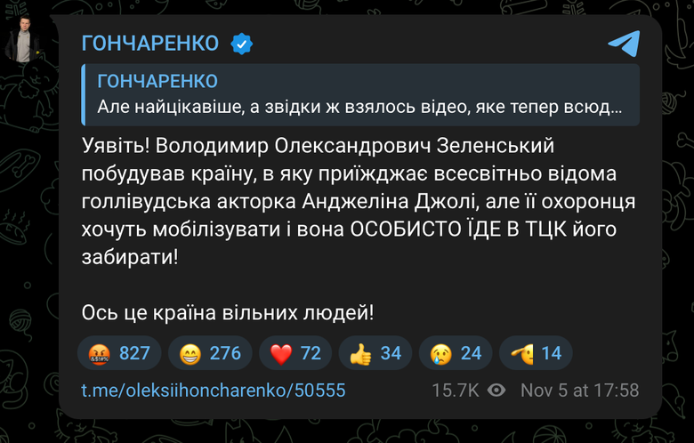 Военные ТЦК забрали охранника Анджелины Джоли в Николаевской области