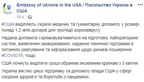США дают Украине $1,2 млн для борьбы с COVID-19 01