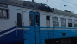 strike on a commuter train in the Kharkiv region