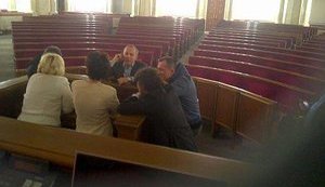 Party of Regions Militants Came to Rada at Night. PHOTO