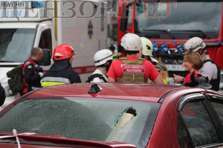 The aftermath of the Russian Federation’s attack on Kyiv on 8 July