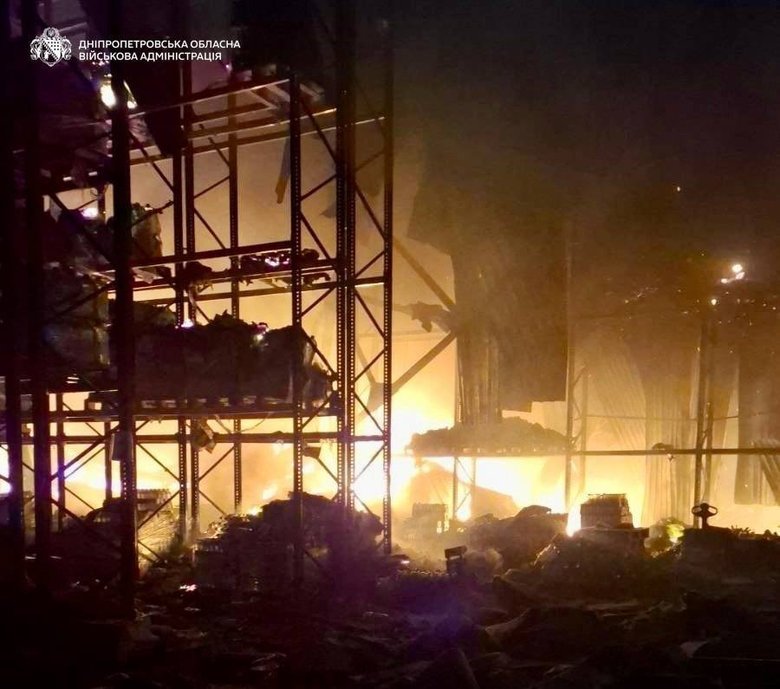 Warehouses in Dnipro after the shelling