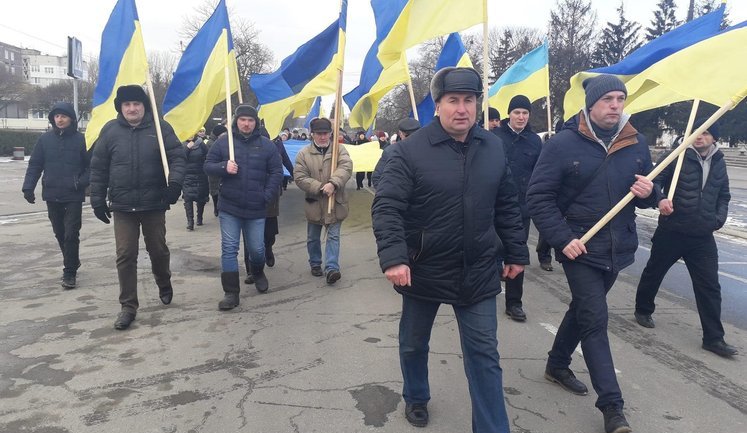 Жителі окупованого міста Городня на Чернігівщині вийшли на мітинг проти російських загарбників. ВIДЕО