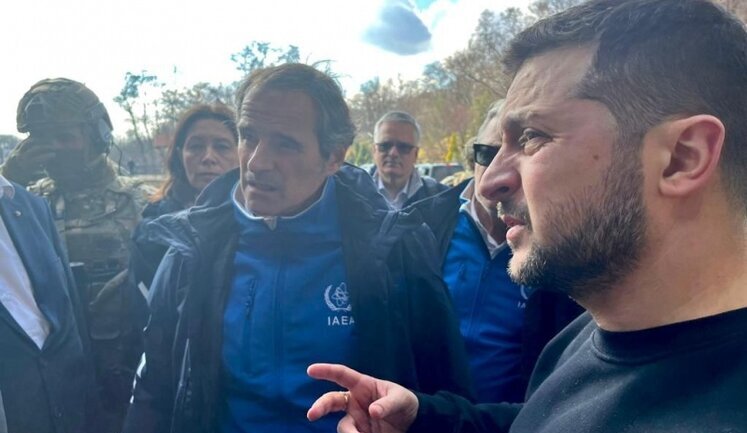 Zelensky and IAEA Director General Grossi visited Dnipro HPP in Zaporizhzhia. PHOTOS