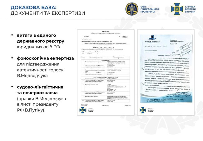СБУ обнародовала доказывающие вину Медведчука и Козака в госизмене 04