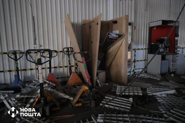 In Odesa, a drone hit a Nova Poshta branch