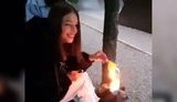 Школярка, яка спалила український прапорець, записала відео з вибаченнями. ВIДЕО