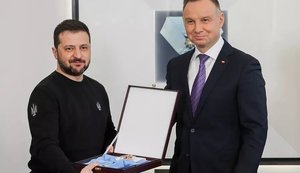 Колишній президент Польщі Анджей Дуда з президентом України Володимиром Зеленським