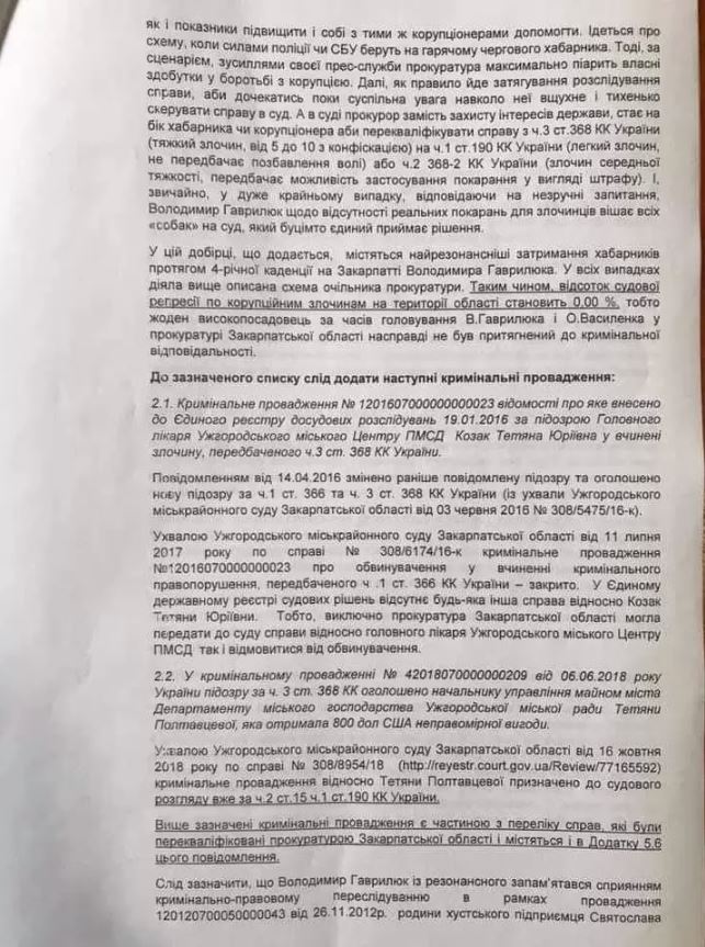Глава закарпатской прокуратуры дискредитирует правоохранительную систему, - обращение правозащитников к Генпрокурору 02