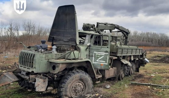 Destruction of Russian military vehicles