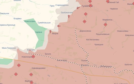 Ворог має просування біля Мирного на Запоріжжі, - DeepState. МАПА