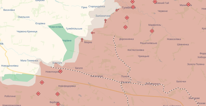 Россияне продвинулись в районе Мирного в Запорожской области