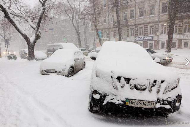 одесса снегопад