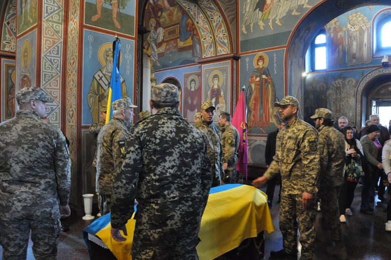 Farewell to cyborg paratrooper of 95th Brigade Ruslan Borovik, who died in battles with Russian occupiers in east, said goodbye in Kyiv 20