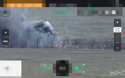 Вантажівка рашистів з боєкомплектом всередині вибухнула після удару дрона-камікадзе Сил оборони. ВIДЕО