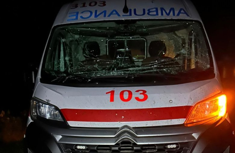 Damaged ambulance