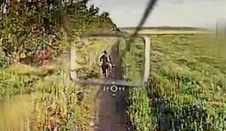 Drone attacks occupier on motorcycle