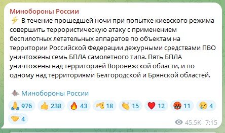 Атака БпЛА на РФ