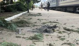 Russian drone debris hits Sumy railway station