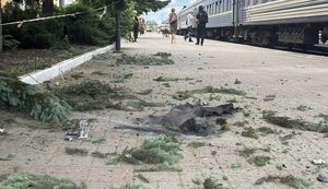 Debris from Russian drone falls on railway station in Sumy: four people injured. PHOTO