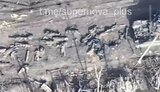 Two dozen eliminated occupants lie near damaged tank on road near Avdiivka. VIDEO