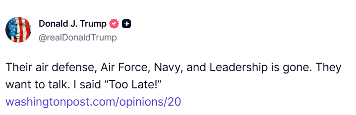 Трамп відкинув можливість перемовин з Іраном: що відомо?
