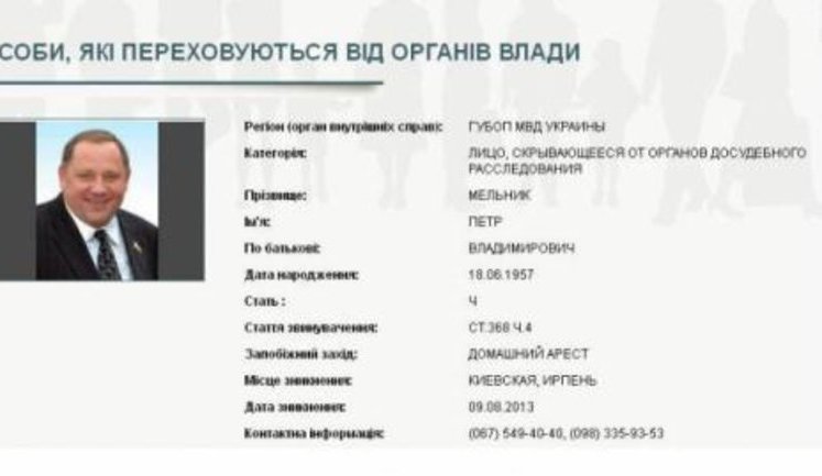Мельника объявили в международный розыск. ФОТО
