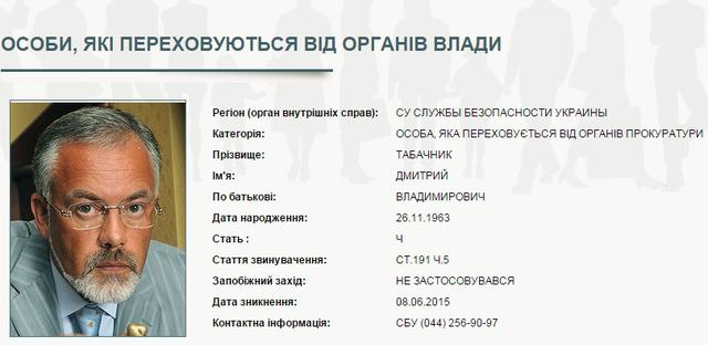 табачник розыск