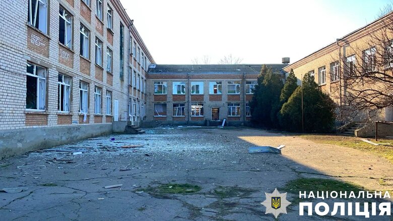 Пошкоджена школа на Херсонщині