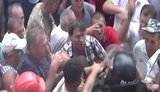 Several law enforcers maintaining order outside parliament got beaten up by protesters. VIDEO