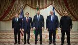 Ukrainian and US teams after the meeting in Saudi Arabia