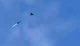 Anti-aircraft missile moments before hitting Shahed