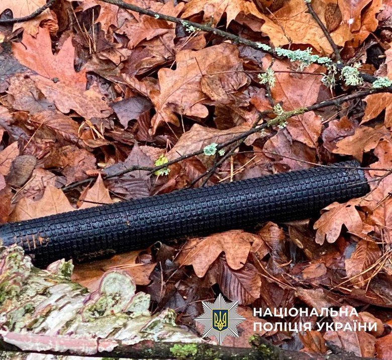 Fragments of a drone with explosives found in a forest in Kyiv