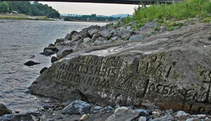 Cry when you see me: "Hungry" stones can be seen in Elbe and Rhine riverbeds with marks of years when there were droughts and famines. PHOTOS