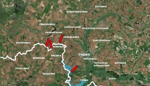 Карта боевых действий в Курской области