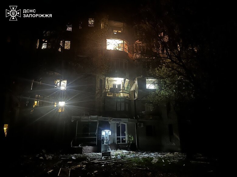 Наслідки обстрілу Запоріжжя військами РФ 1 травня 2025 року