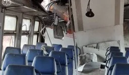 strike on a commuter train in the Kharkiv region