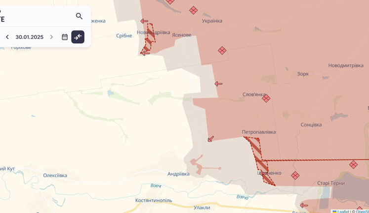 Defence forces regain positions near Udachne, Russians occupy Novoandriivka - DeepState. MAP