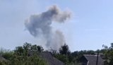 A column of smoke over occupied Donetsk