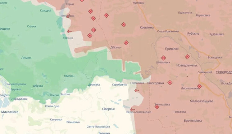 Russian army advanced in Serebrianskyi forestry and near four villages in Donetsk and Kharkiv regions – DeepState. MAPS