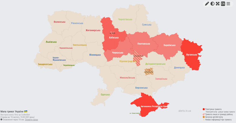У частині України оголошували повітряну тривогу (оновлено) 01