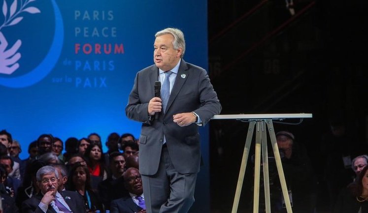 "When nations work together, hope prevails and collective solutions can be found," - UN chief at Paris Peace Forum